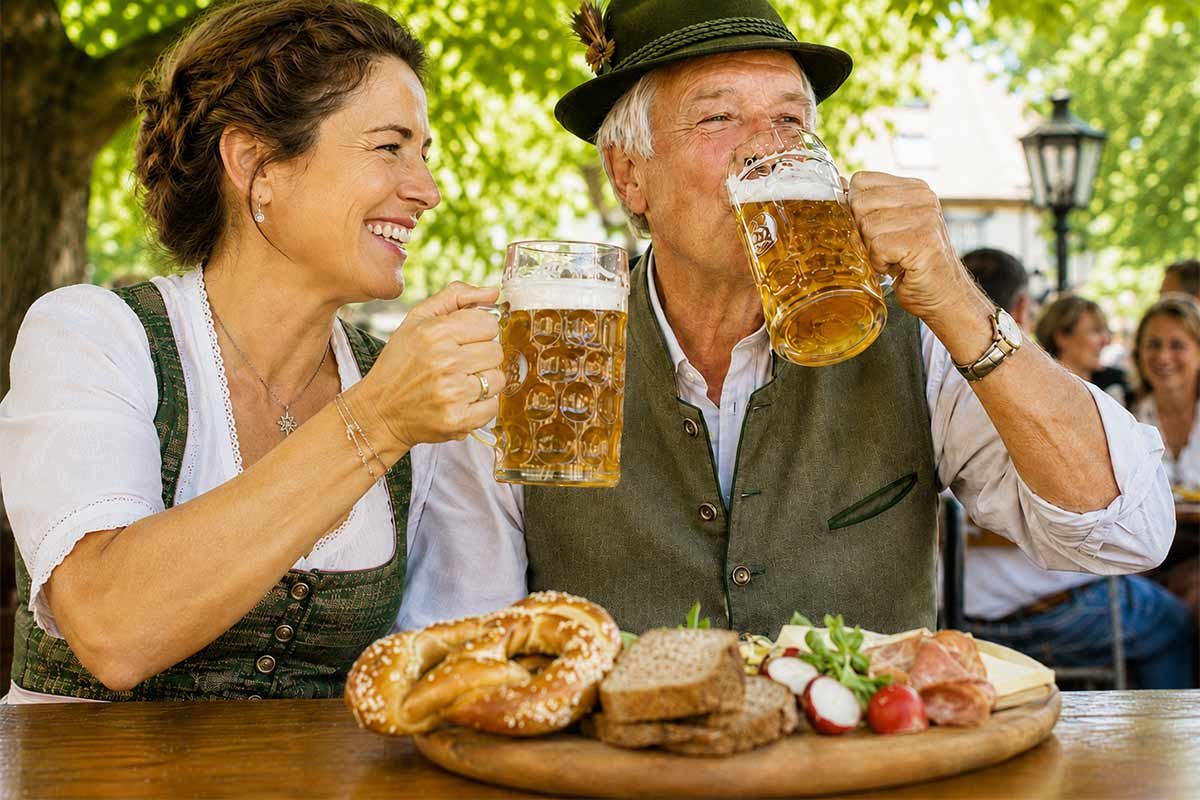 Brotzeit im Biergarten