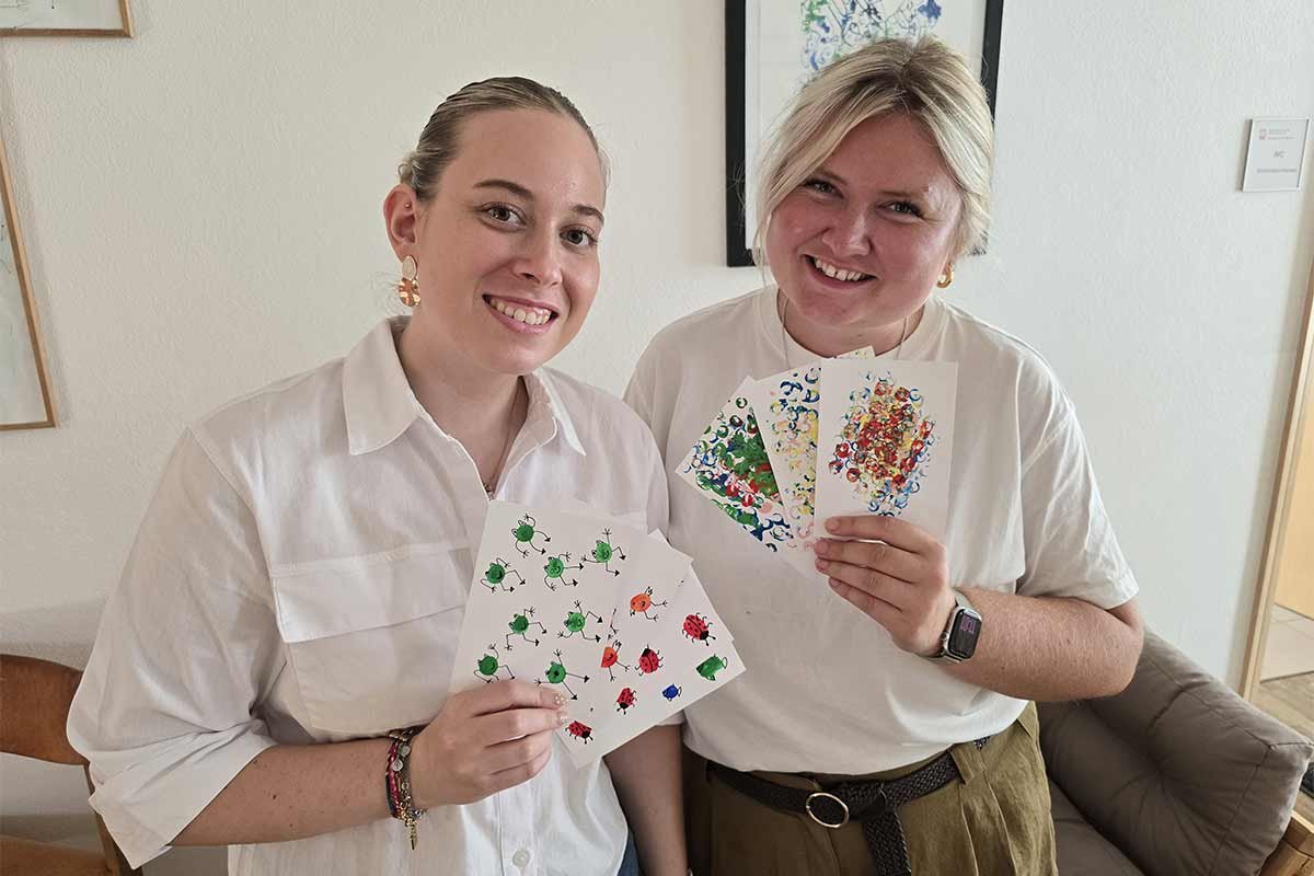 Caritas Kita bei Kunstnacht hat Kunstkarten gedruckt